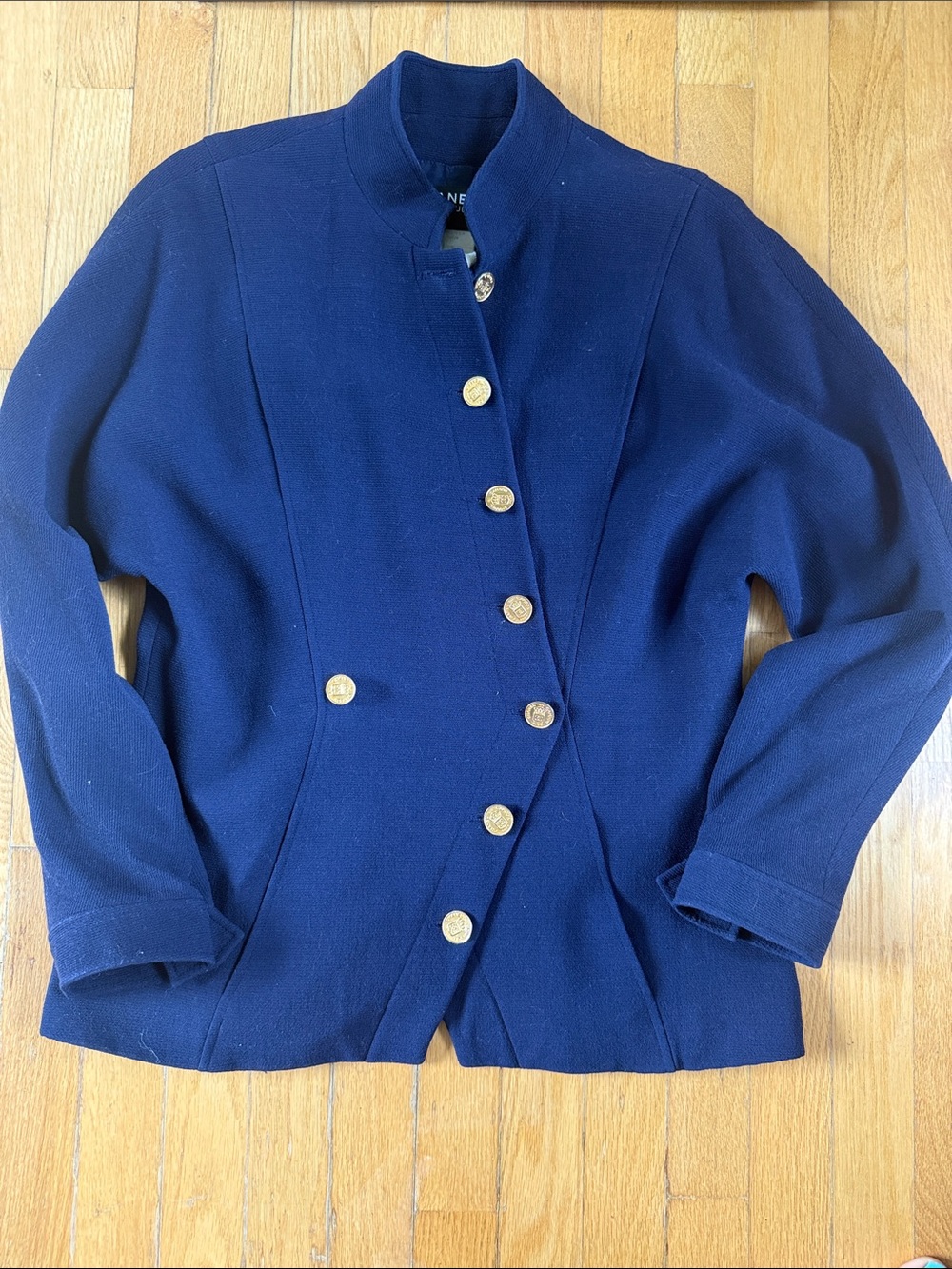 CHANEL Navy Blazer with Gold Buttons